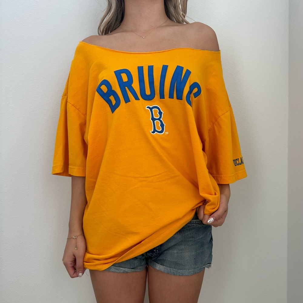UCLA Bruins Football Gold Yellow off the shoulder Tee